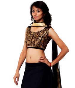 Designer Black & Gold blouse