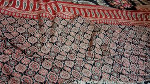 Beautiful Printed ajrakh kalamkari Saree