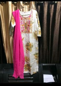 Elegant Embroidered Kurta with dupata