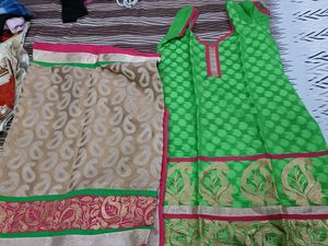 Multicolour Kurta With Heavy Dupatta In L Size