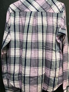 Women’s Pink &amp; Grey Plaid Flannel Shirt