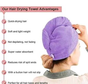 38.Soft Purple Microfiber Hair Towel Wrap