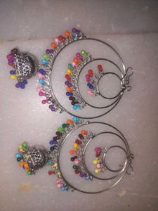 Boho Jhumka Hoop Earrings