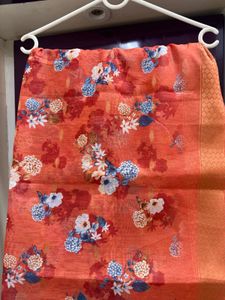 Embroidered Orange Kurta