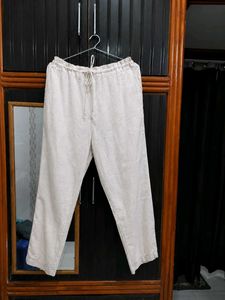 Casual Beige Linen Pants