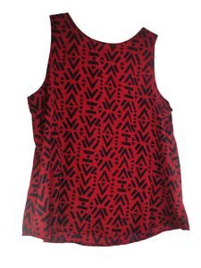 Red &amp; Black Print Tank Top  LR-92