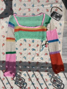 Colorful Crochet Crop Top