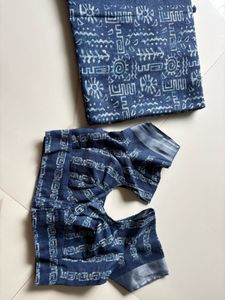 Stylish Blue Printed Saree