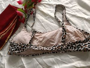 Leopard Print Bikini Top