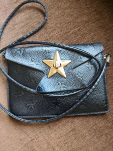 Chic Black Star Embellished phone/crossbody bag