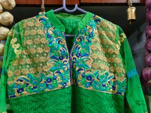 Embroidered Green Kurta
