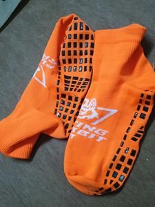 Bright Orange Grip Socks
