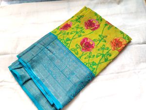 Vibrant Floral Print Saree