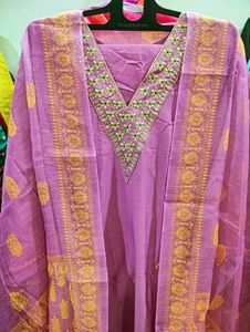 Beautiful Purple Kurta Set with Dupatta