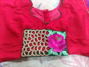Vibrant Red Ethnic Blouse pack of 4