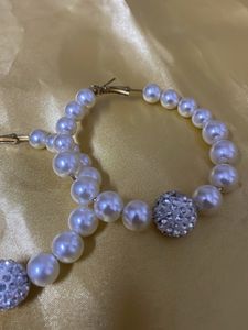 Elegant Pearl Hoop Earrings
