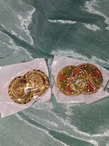 Gold played Earings (Set OF 2)