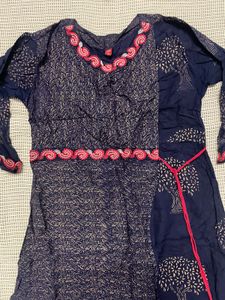 Beautiful Blue Tree Print Kurta