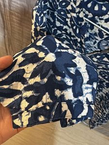 Blue &amp; White Ethnic Print Kurta