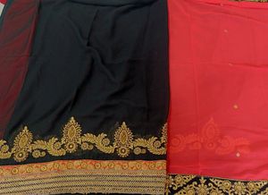 Embroidered Lace Saree With Stiched Blouse...