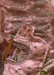 Elegant Pink Embroidered Lehenga Set