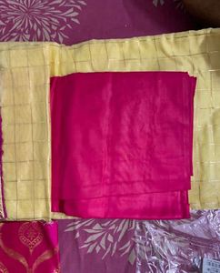 Elegant Yellow Kurta with Pink Dupatta