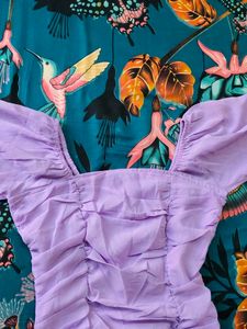 Lilac Ruched Mini Dress