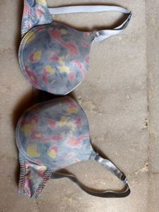 Cute Floral Print Front Closure Bra