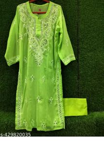 Beautiful Green Chikankari Kurta