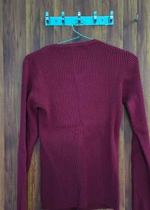 Ribbed Knit Long Sleeve Top