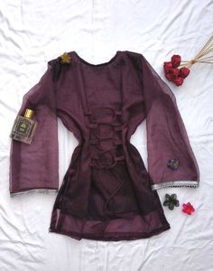 Organza Corset Back Kurti 🌸