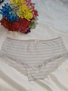 Striped Lace Trim Briefs