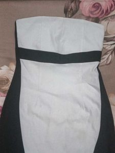 Strapless Black &amp; White Dress