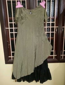 Olive Green Ethnic Gown 💚