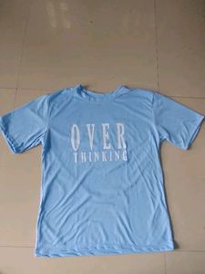 Blue Graphic Tee - "Over Thinking"