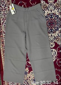 Stylish Grey Wide Leg Trousers