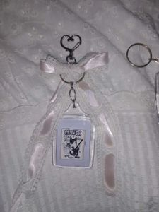 Cute Photo Keychain with Lace Charms