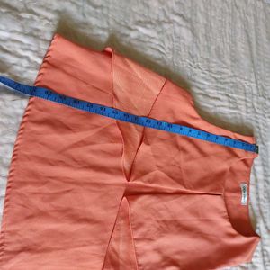 Flowy Coral Tiered Top