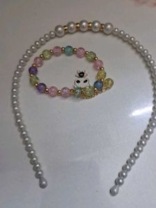 Pearl Necklace and Bracelet Set