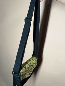 Stylish Neon Snake Print Crossbody Bag