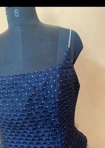 Stunning Navy Blue Embellished Gown