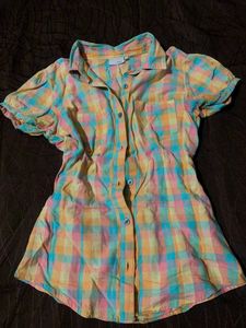 Women's Plaid Button-Up Top