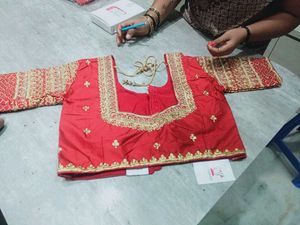 Red Embroidered Blouse
