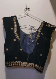 dark blue velvet fabric &amp; Gold Embroidered Lehenge