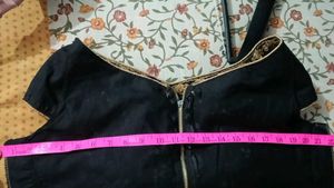 Elegant Black &amp; Gold Embroidered Blouse