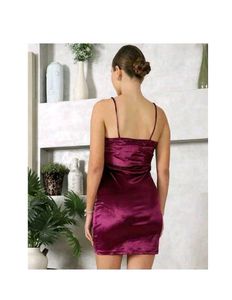Free delivery 🚚 Burgundy Velvet Mini Dress