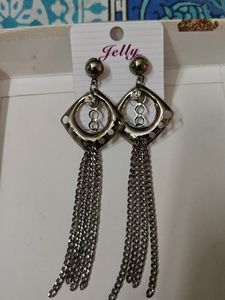 Black Metal Hanging Earrings