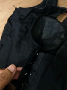 Black Sweetheart Neck Blouse