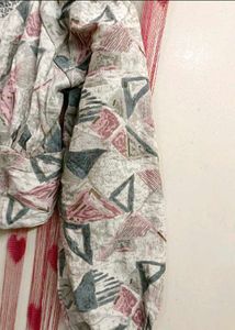 Boho Print Long Sleeve Crop Top🤍🫶🏻