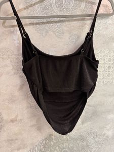 Sleek Black Strap Top